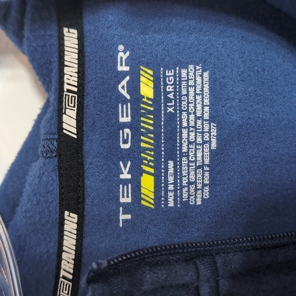 Tek Gear Blue Full Zipper Hoodie Sweatshirt - Picture 3 of 4
